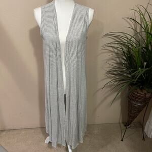 LuLaRoe Joy Long Vest Duster Cardigan Womens Small Sleeveless